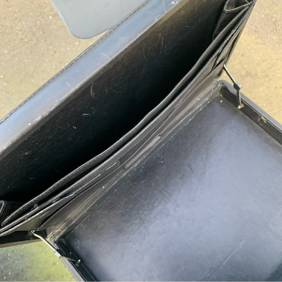 Classic Vintage Leather Combination Briefcase -  CROUCH & FITZGERALD 16x13x3 - Picture 2 of 13